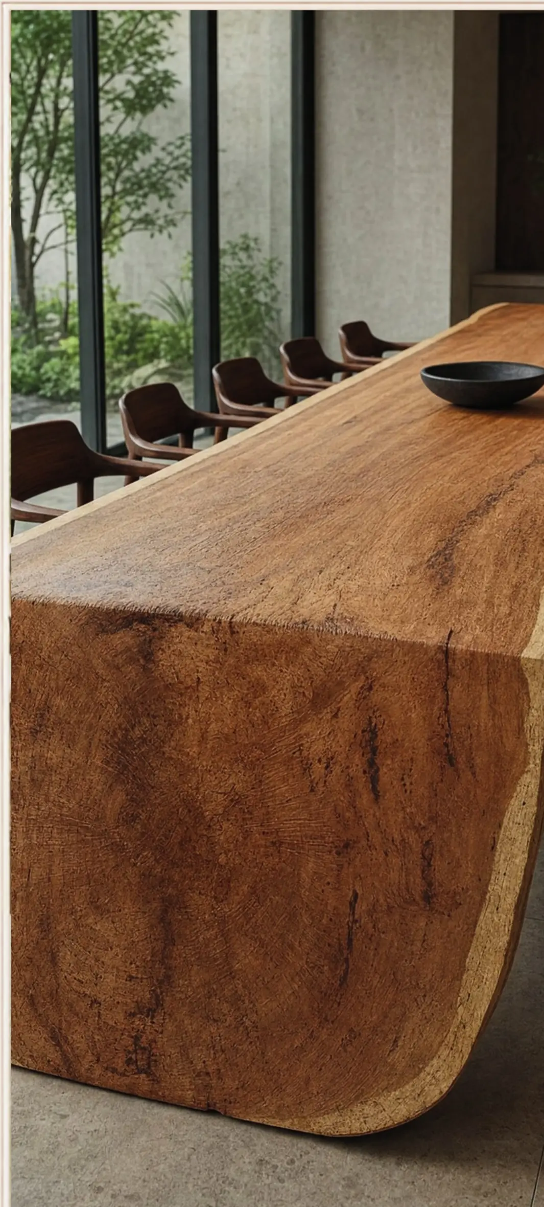Angelim-Pedra live-edge waterfall table.