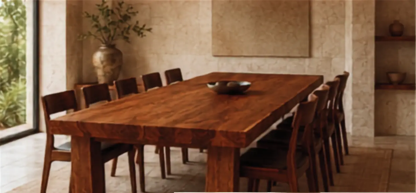 Solid Angelim-Pedra dining table.