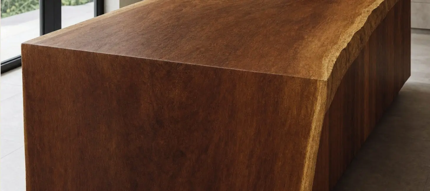 Solid Cumaru kitchen island.