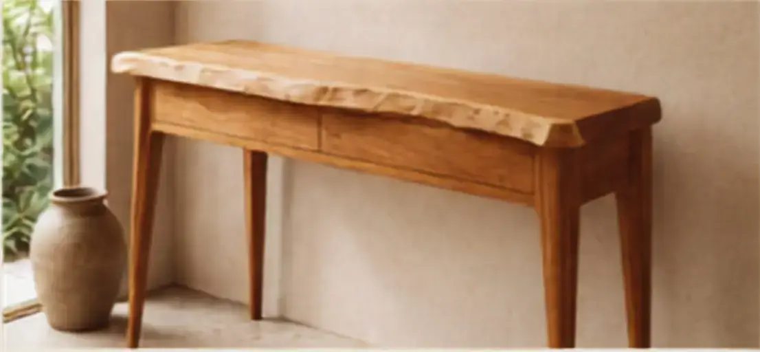 Two-drawer Garapeira console.