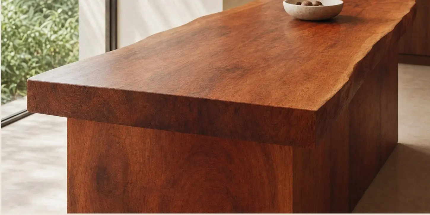 Solid Jatoba kitchen island.