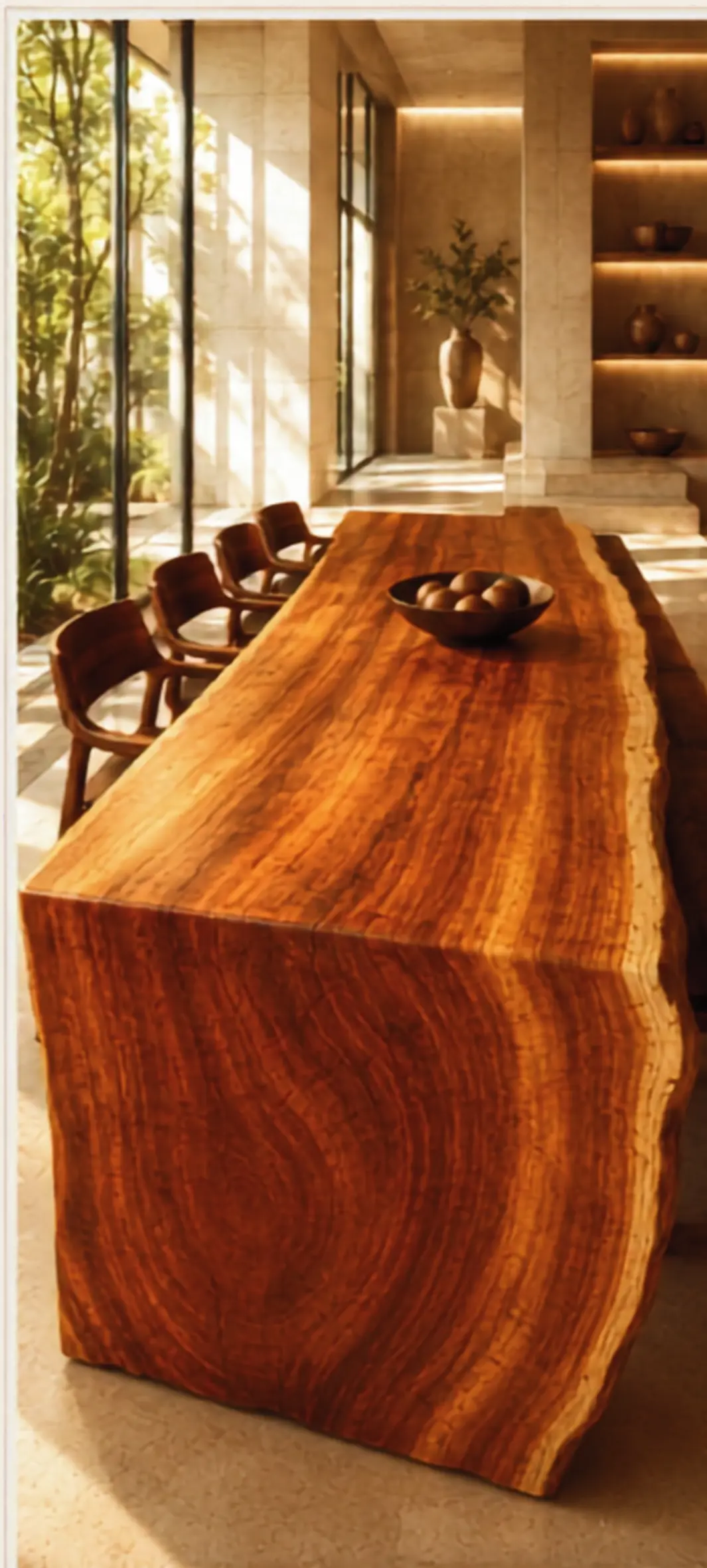 Oiticica-Vermelha live-edge waterfall table.
