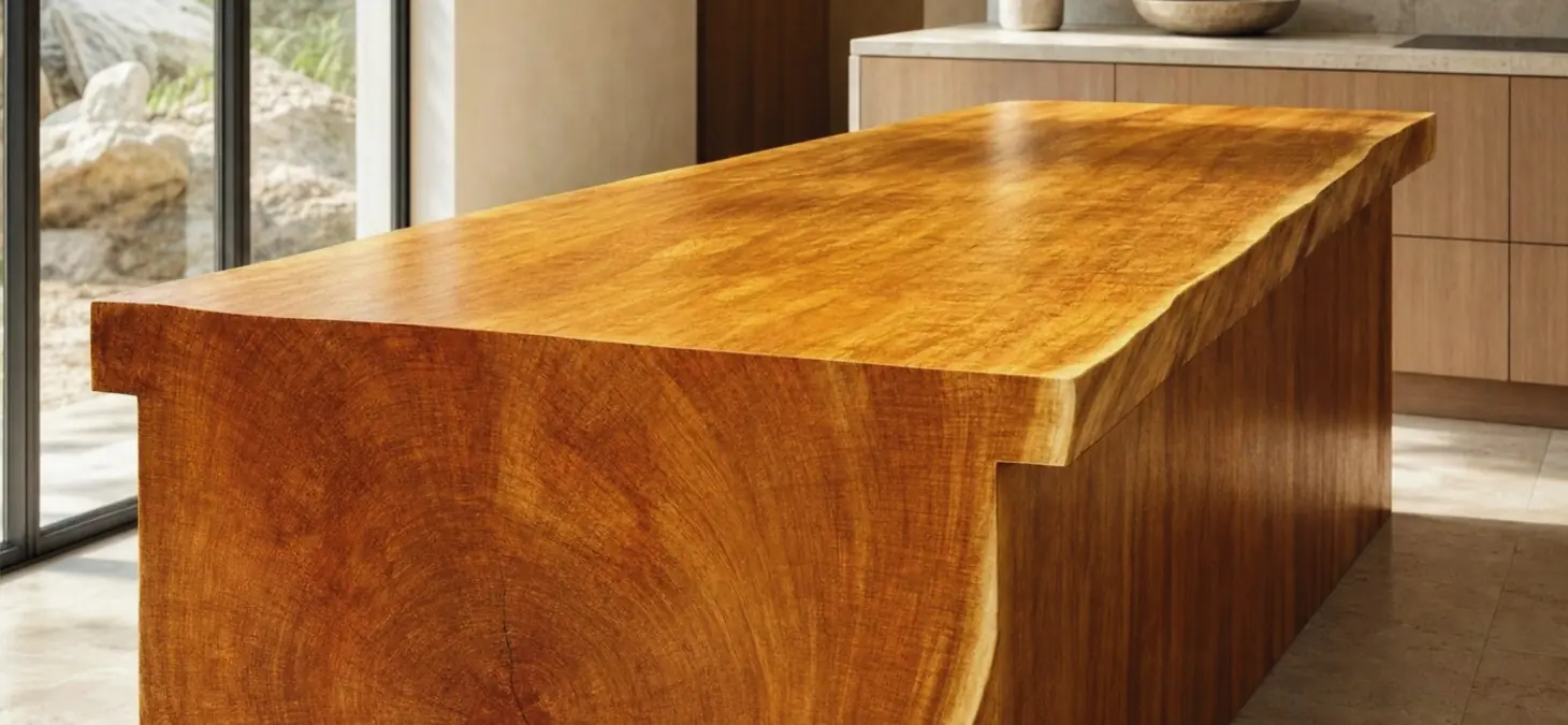 Solid Oiticica-Vermelha kitchen island.