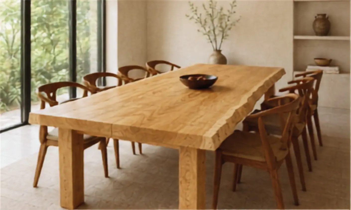 Solid Pequia dining table.