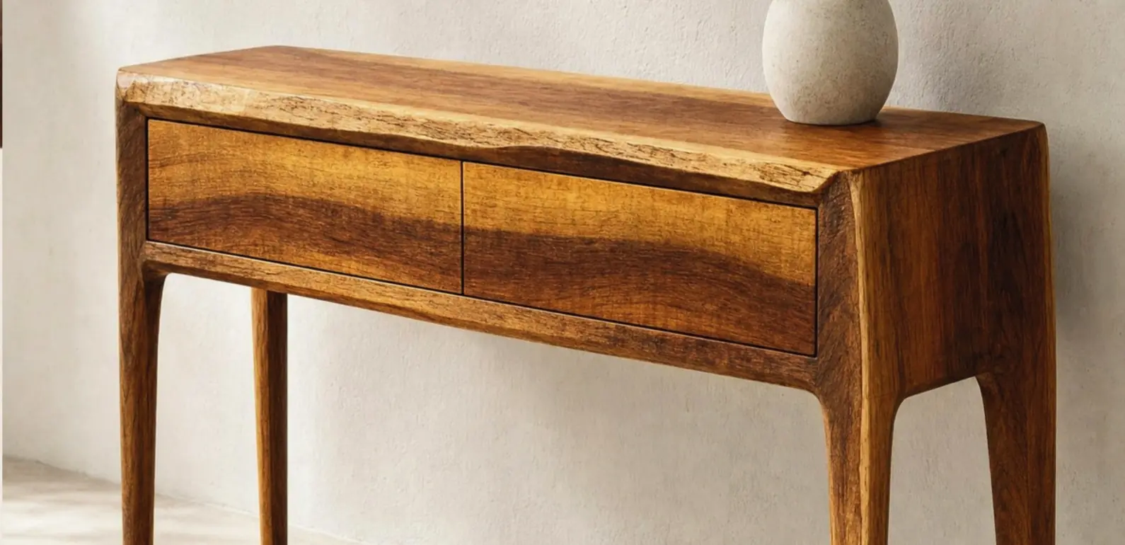 Two-drawer Sucupira-Amarela console.